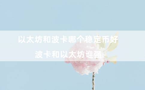 以太坊和波卡哪个稳定币好(波卡和以太坊谁强)插图 以太坊和波卡哪个稳定币好(波卡和以太坊谁强)