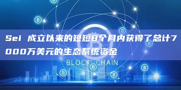 Sei 成立以来的短短8个月内获得了总计7000万美元的生态系统资金插图 Sei 成立以来的短短8个月内获得了总计7000万美元的生态系统资金
