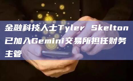 金融科技人士Tyler Skelton已加入Gemini交易所担任财务主管插图 金融科技人士Tyler Skelton已加入Gemini交易所担任财务主管