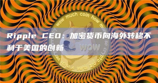 Ripple CEO：加密货币向海外转移不利于美国的创新