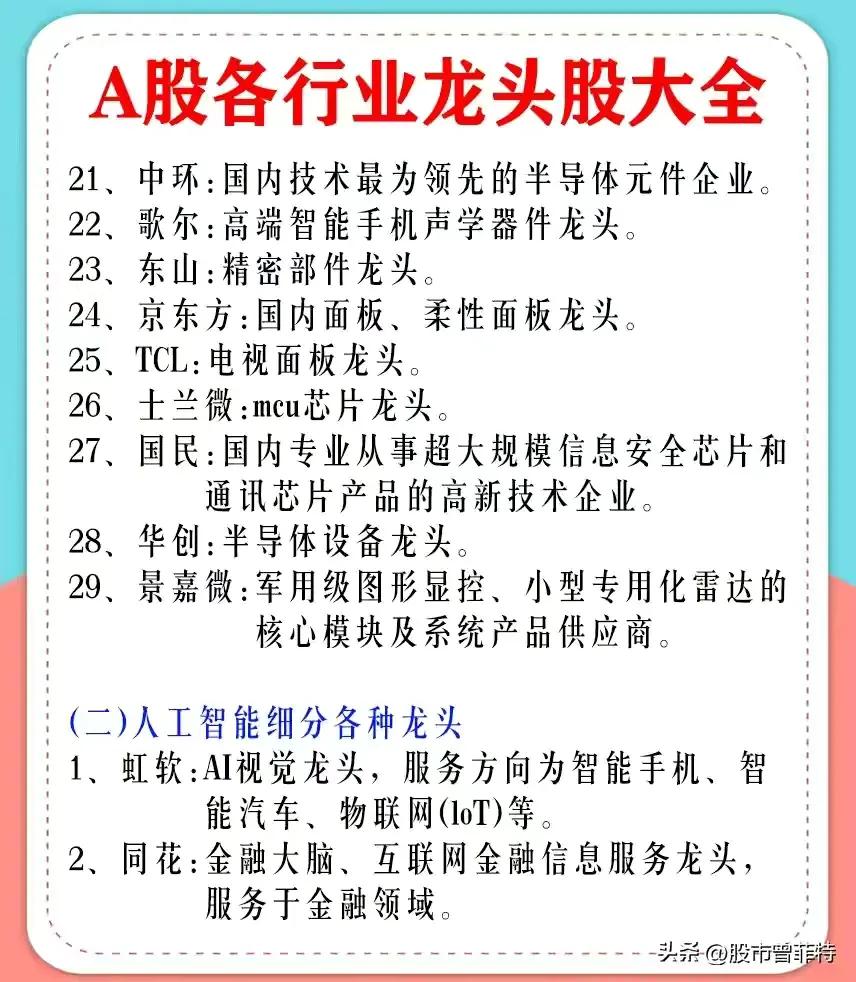 龙头股票有哪些（券商龙头股票有哪些）