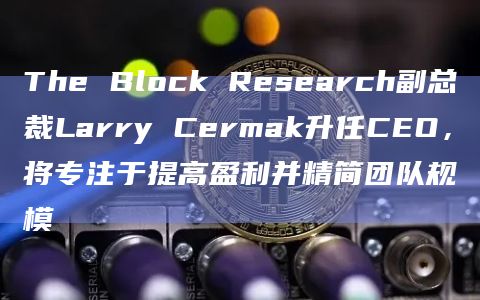 The Block Research副总裁Larry Cermak升任CEO,将专注于提高盈利并精简团队规模插图 The Block Research副总裁Larry Cermak升任CEO,将专注于提高盈利并精简团队规模