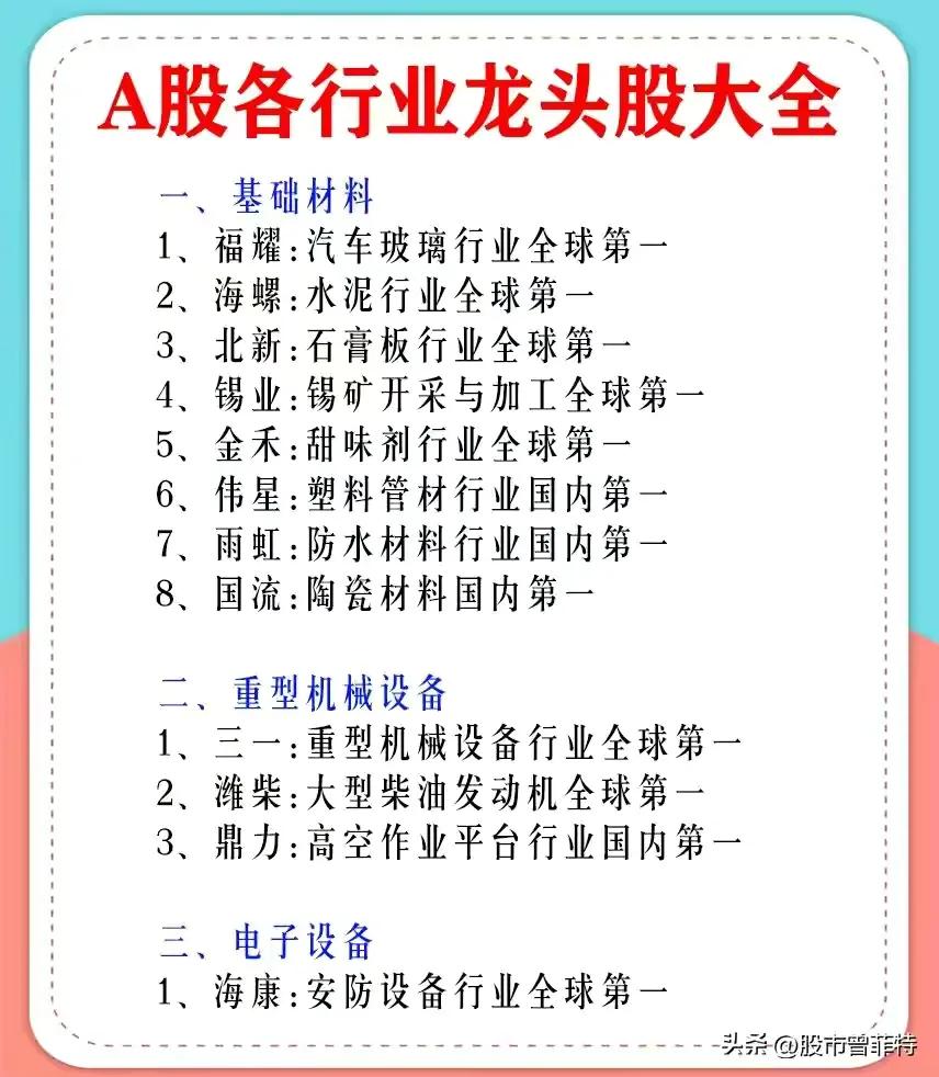 龙头股票有哪些（券商龙头股票有哪些）