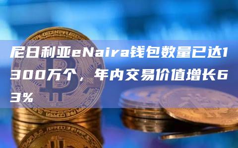 尼日利亚eNaira钱包数量已达1300万个，年内交易价值增长63%