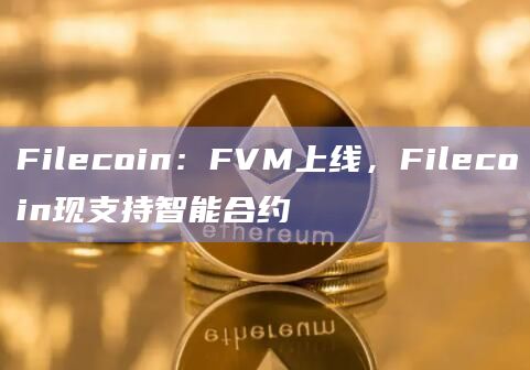 Filecoin：FVM上线，Filecoin现支持智能合约