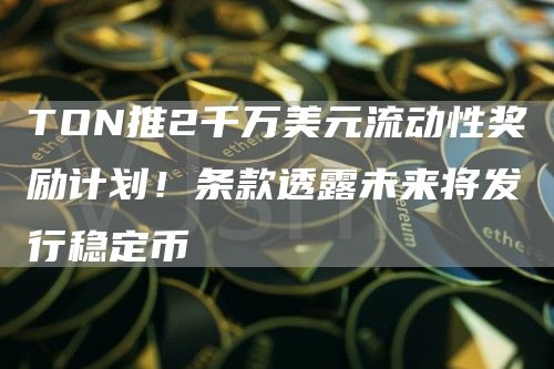 TON推2千万美元流动性奖励计划!条款透露未来将发行稳定币插图 TON推2千万美元流动性奖励计划!条款透露未来将发行稳定币