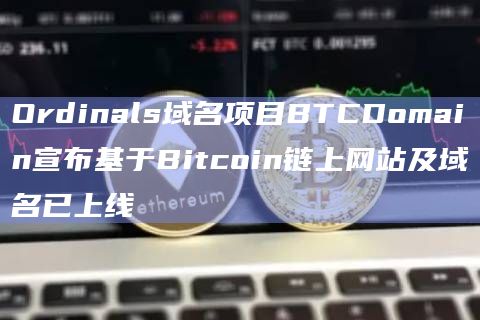 Ordinals域名项目BTCDomain宣布基于Bitcoin链上网站及域名已上线