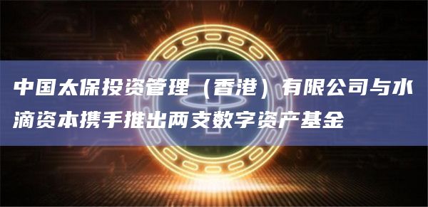 中国太保投资管理(香港)有限公司与水滴资本携手推出两支数字资产基金插图 中国太保投资管理(香港)有限公司与水滴资本携手推出两支数字资产基金