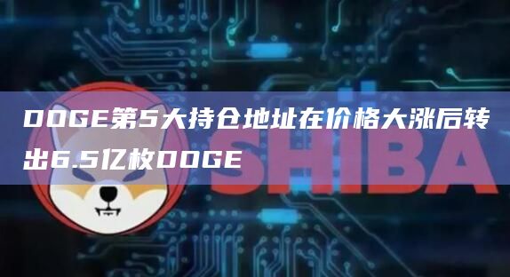 DOGE第5大持仓地址在价格大涨后转出6.5亿枚DOGE