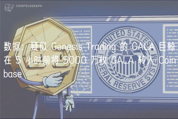 数据:疑似 Genesis Trading 的 GALA 巨鲸在 5 小时前将 5000 万枚 GALA 转入 Coinbase插图 数据:疑似 Genesis Trading 的 GALA 巨鲸在 5 小时前将 5000 万枚 GALA 转入 Coinbase