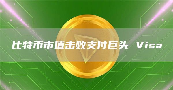 比特币市值击败支付巨头 Visa插图 比特币市值击败支付巨头 Visa