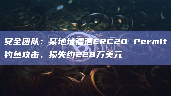 安全团队:某地址遭遇ERC20 Permit钓鱼攻击,损失约228万美元插图 安全团队:某地址遭遇ERC20 Permit钓鱼攻击,损失约228万美元