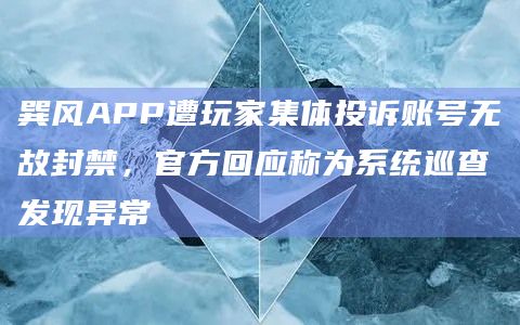 巽风APP遭玩家集体投诉账号无故封禁,官方回应称为系统巡查发现异常插图 巽风APP遭玩家集体投诉账号无故封禁,官方回应称为系统巡查发现异常