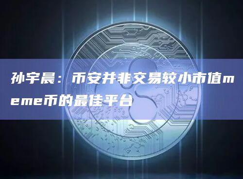 孙宇晨：币安并非交易较小市值meme币的最佳平台