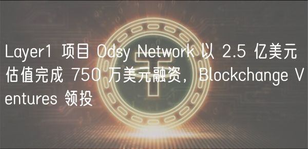 Layer1 项目 Odsy Network 以 2.5 亿美元估值完成 750 万美元融资,Blockchange Ventures 领投插图 Layer1 项目 Odsy Network 以 2.5 亿美元估值完成 750 万美元融资,Blockchange Ventures 领投