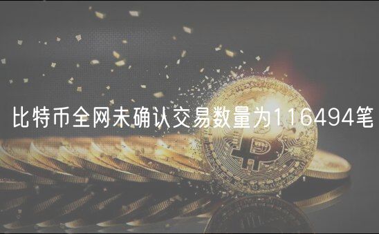 比特币全网未确认交易数量为116494笔