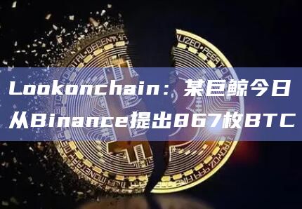 Lookonchain：某巨鲸今日从Binance提出867枚BTC