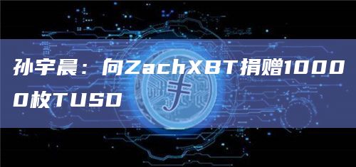 孙宇晨:向ZachXBT捐赠10000枚TUSD插图 孙宇晨:向ZachXBT捐赠10000枚TUSD