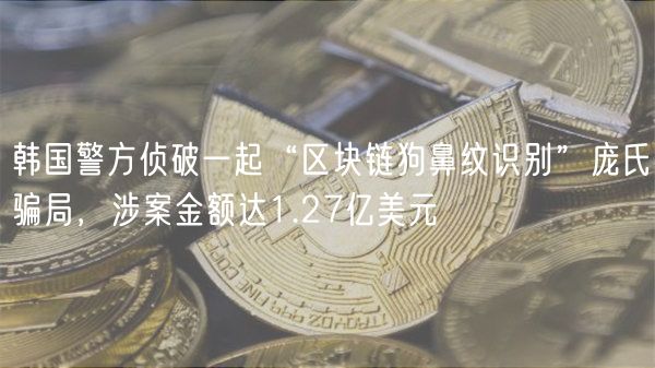 韩国警方侦破一起“区块链狗鼻纹识别”庞氏骗局,涉案金额达1.27亿美元插图 韩国警方侦破一起“区块链狗鼻纹识别”庞氏骗局,涉案金额达1.27亿美元