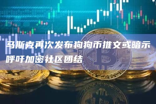 马斯克再次发布狗狗币推文或暗示呼吁加密社区团结插图 马斯克再次发布狗狗币推文或暗示呼吁加密社区团结