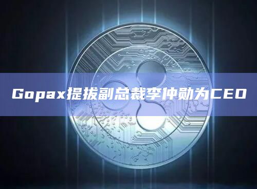 Gopax提拔副总裁李仲勋为CEO