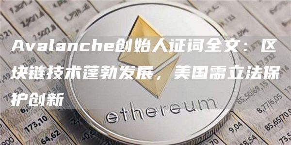 Avalanche创始人证词全文:区块链技术蓬勃发展,美国需立法保护创新插图 Avalanche创始人证词全文:区块链技术蓬勃发展,美国需立法保护创新