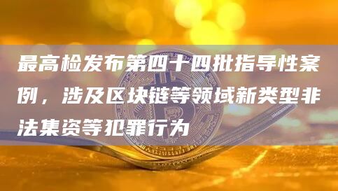 最高检发布第四十四批指导性案例,涉及区块链等领域新类型非法集资等犯罪行为插图 最高检发布第四十四批指导性案例,涉及区块链等领域新类型非法集资等犯罪行为