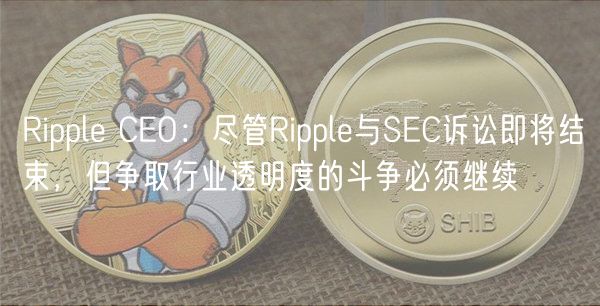 Ripple CEO:尽管Ripple与SEC诉讼即将结束,但争取行业透明度的斗争必须继续插图 Ripple CEO:尽管Ripple与SEC诉讼即将结束,但争取行业透明度的斗争必须继续