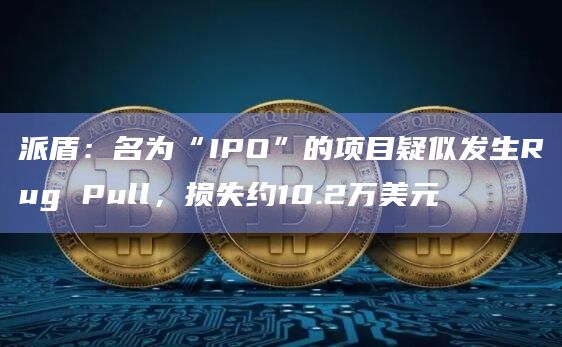 派盾：名为“IPO”的项目疑似发生Rug Pull，损失约10.2万美元