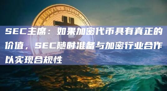 SEC主席：如果加密代币具有真正的价值，SEC随时准备与加密行业合作以实现合规性