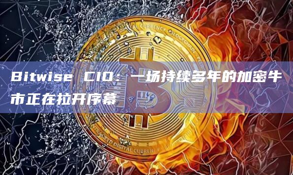 Bitwise CIO：一场持续多年的加密牛市正在拉开序幕