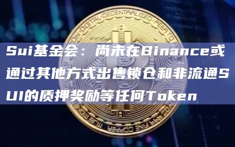 Sui基金会:尚未在Binance或通过其他方式出售锁仓和非流通SUI的质押奖励等任何Token插图 Sui基金会:尚未在Binance或通过其他方式出售锁仓和非流通SUI的质押奖励等任何Token