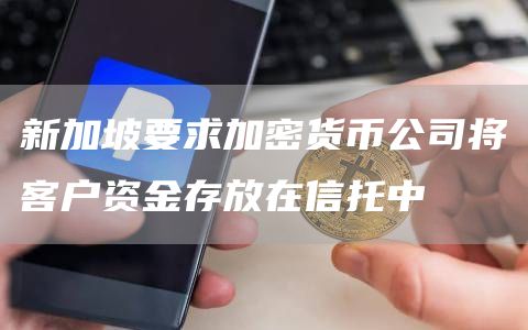 新加坡要求加密货币公司将客户资金存放在信托中插图 新加坡要求加密货币公司将客户资金存放在信托中