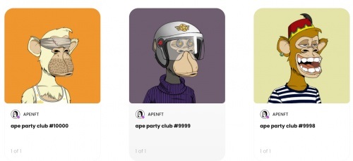 APENFT推出“Ape Party Club” 上线火爆致DeFine平台短期过载插图1 APENFT推出“Ape Party Club” 上线火爆致DeFine平台短期过载