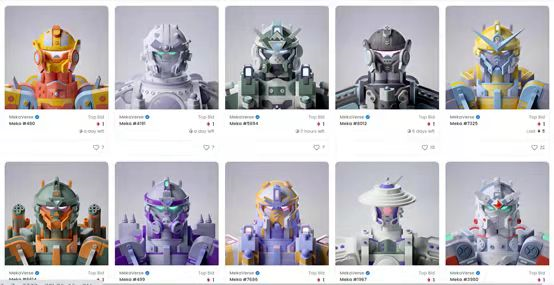 MekaVerse在NFT社区爆红，NFT市场的整体交易量却在一路下滑