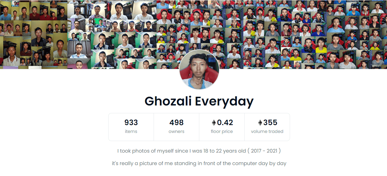 Indonesian Boy Ghozali Makes Bank Selling a Thousand Selfies as NFTs on OpenSea 印尼男孩Ghozali在OpenSea上交易了一千个自拍NFT