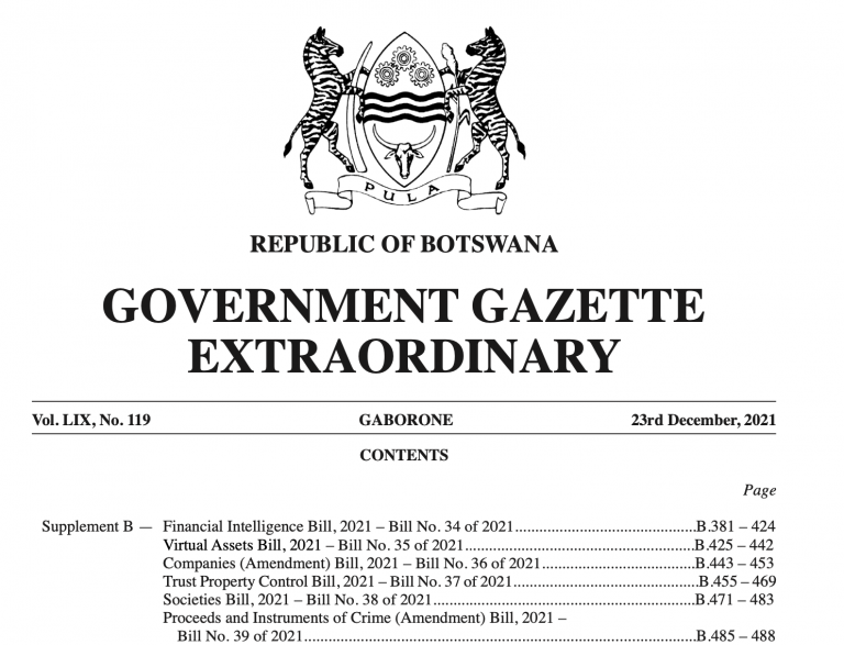 Botswana Cryptocurrency Regulation: Government Set to Present Virtual Asset Bill to Parliament 博茨瓦纳加密货币监管:政府将向议会提交虚拟资产法案