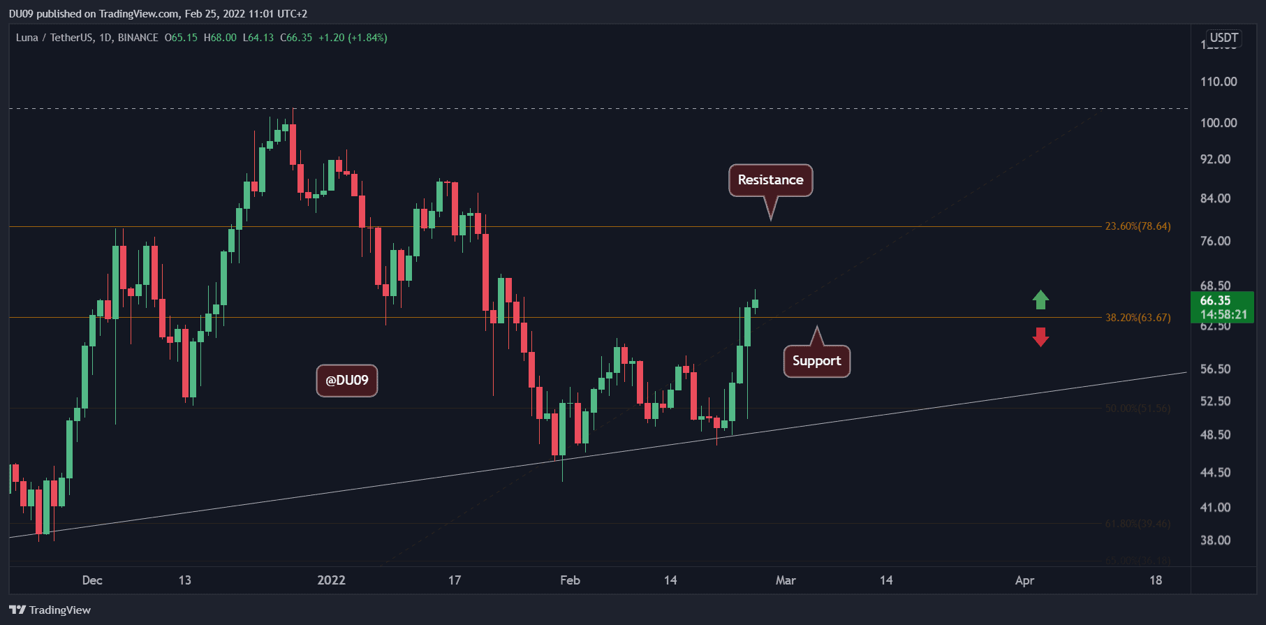2月25日加密货币行情分析：以太坊、Ripple、Cardano、Luna和Shiba Inu