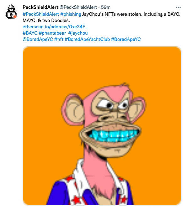 周杰伦：持有的BAYC#3738被盗