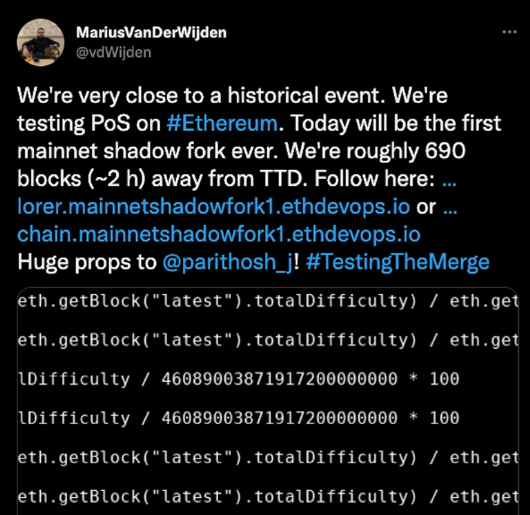 热点早知道|以太坊第一个主网影子分叉（shadow fork）上线